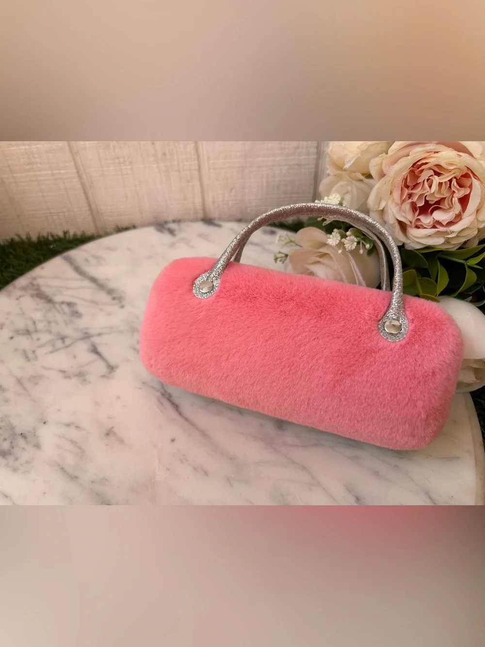 Kids Plush Watermelon Sunglasses Case - Pink and Mint Green